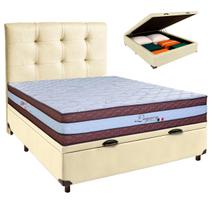 Kit Cabeceira + Cama Box Bau + Colchão Casal Molas Ensacadas Legaccy Paropas Kit Cabeceira + Cama Box Bau + Colchão Casal Molas Ensacadas Legaccy Paropas