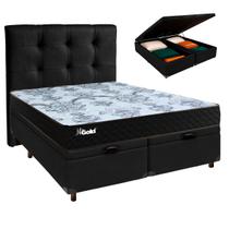 Kit Cabeceira + Cama Box Bau + Colchão Casal Molas Ensacadas Life Gold Paropas Kit Cabeceira + Cama Box Bau + Colchão Casal Molas Ensacadas Life Gold Paropas