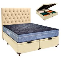 Kit Cabeceira + Cama Box Bau + Colchão Casal Molas Ensacadas Petrus Paropas