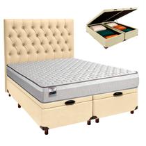 Kit Cabeceira + Cama Box Bau + Colchão Queen Molas Ensacadas Hanover Inducol
