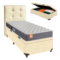 Kit Cabeceira + Cama Box Bau + Colchão Solteiro D23 Pro Inducol