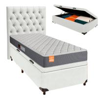 Kit Cabeceira + Cama Box Bau + Colchão Solteiro D23 Pro Inducol Kit Cabeceira + Cama Box Bau + Colchão Solteiro D23 Pro Inducol