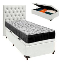 Kit Cabeceira + Cama Box Bau + Colchão Solteiro D33 Iso100 Ortobom