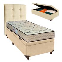 Kit Cabeceira + Cama Box Bau + Colchão Solteiro D33 Maxsono Paropas