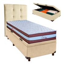 Kit Cabeceira + Cama Box Bau + Colchão Solteiro Molas Ensacadas Legaccy Paropas