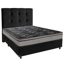 Kit Cabeceira + Cama Box + Colchão Casal D28 Conforto Paropas