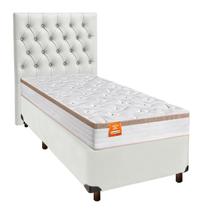 Kit Cabeceira + Cama Box + Colchão Solteiro Molas Ensacadas Isis Inducol