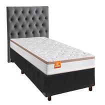 Kit Cabeceira + Cama Box + Colchão Solteiro Molas Ensacadas Isis Inducol