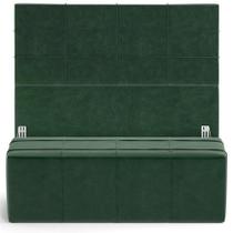 Kit Cabeceira Cama Box Queen 160cm Com Calçadeira Roma W01 material sintético Verde - Lyam Kit Cabeceira Cama Box Queen 160cm Com Calçadeira Roma W01 material sintético Verde - Lyam