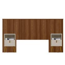 Kit Cabeceira Casal 240cm Com Mesa De Cabeceira Freijó Kit Cabeceira Casal 240cm Com Mesa De Cabeceira Freijó