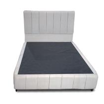 Kit Cabeceira Casal + Cama Box Casal 138cm DRACO Suede Cinza - Making Art