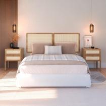 Kit Cabeceira Casal e 2 Mesas de Cabeceira Hanover