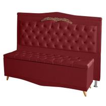 Kit Cabeceira de Cama Box e Calçadeira Baú Barcelona Casal 140 cm Suede Várias Cores Eli Móveis e Decoração