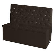 Kit Cabeceira De Cama Box e Calçadeira Baú Paris King 195 cm Capitonê Suede Marrom Eli Móveis