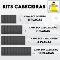 Kit Cabeceira de Cama Casal 45x20 Adesiva Modular Para Box Queen e King - Fácil Instalação, Moderna e Versátil