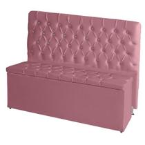 Kit Cabeceira De Cama e Calçadeira Baú Estrela Queen 160 cm Suede Capitonê Rosa Claro Casa Móveis e Decoração