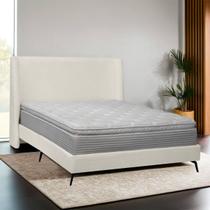 Kit Cabeceira e Base Cama Box Orgânica Montreal 144x205cm Casal Bouclê - SOFA STORE