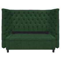 Kit Cabeceira e Calçadeira Baú Casal Everest P02 140 cm para cama Box Suede - Doce Sonho Móveis