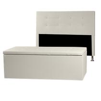 Kit Cabeceira e Calçadeira Baú Casal Queen 1,60m Berlim Material Sintético Bege Dal Poz Estofados Kit Cabeceira e Calçadeira Baú Casal Queen 1,60m Berlim Material Sintético Bege Dal Poz Estofados