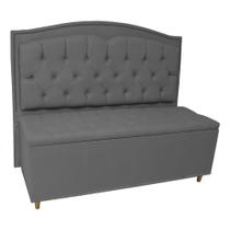 Kit Cabeceira e Calçadeira Com Baú 90 cm Solteiro Diana Suede Cinza - Fina Mobília Kit Cabeceira e Calçadeira Com Baú 90 cm Solteiro Diana Suede Cinza - Fina Mobília