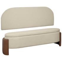 Kit Cabeceira e Calçadeira Império Casal para Cama Box 140cm Bouclê Facto - SOFA STORE