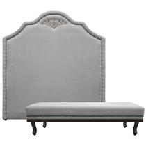 Kit Cabeceira e Calçadeira King Orlando P02 195 cm para cama Box Suede - Doce Sonho Móveis Kit Cabeceira e Calçadeira King Orlando P02 195 cm para cama Box Suede - Doce Sonho Móveis