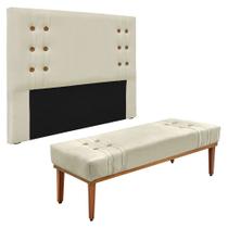 Kit Cabeceira e Calçadeira Recamier King 1,95m Gênova Veludo - Pallazio