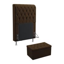 Kit Cabeceira Estofada Decorativa Cama Box Bellatrix 90 Cama de Solteiro e Calçadeira Sagitarius Sued Marrom Aradecor Kit Cabeceira Estofada Decorativa Cama Box Bellatrix 90 Cama de Solteiro e Calçadeira Sagitarius Sued Marrom Aradecor