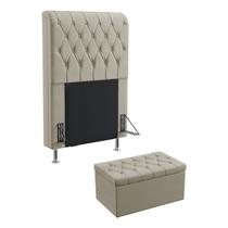 Kit Cabeceira Estofada Decorativa Cama Box Bellatrix 90 Solteiro Calçadeira Sagitarius Bege Aradecor Kit Cabeceira Estofada Decorativa Cama Box Bellatrix 90 Solteiro Calçadeira Sagitarius Bege Aradecor