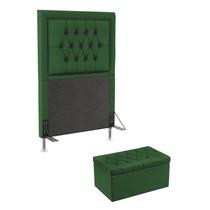 Kit Cabeceira Estofada Decorativa Pegasus e Calçadeira Sagitarius 90 Para Cama de Solteiro Sued Verde Aradecor Kit Cabeceira Estofada Decorativa Pegasus e Calçadeira Sagitarius 90 Para Cama de Solteiro Sued Verde Aradecor
