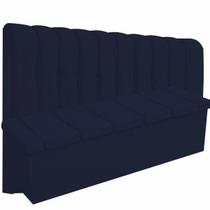 Kit Cabeceira Kiara+ Calçadeira Kiara Queen 160 CM Suede Azul Marinho - D A Decor