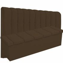 Kit Cabeceira Kiara+ Calçadeira Kiara Queen 160 CM Suede Marrom - D A Decor