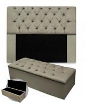 Kit cabeceira lady mais calçadeira 195cm suede bege