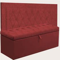 Kit Cabeceira Lunna + Calçadeira Itália Casal 140 CM Suede Vermelho - D A Decor