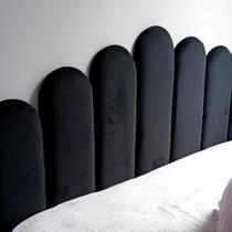 Kit Cabeceira Modular Nuvem Estofada Sued Cama Box Casal Queen king Solteiro