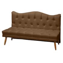 Kit Cabeceira Painel e Puff Pé de Cama de Casal 140 cm Estofado Carla Marron Claro Suede Anchar Interiores