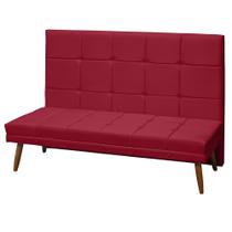 Kit Cabeceira Painel e Puff Pé de Cama de Casal King Size 193 cm Estofado Katherine Vermelho Suede Anchar Interiores