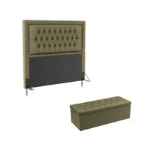 Kit Cabeceira Pegasus 160 e Calçadeira Sagitarius N-029 Veludo Capuccino Aradecor