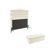 Kit Cabeceira Pollux 140 Casal e Calçadeira Sagitarius N-030 Veludo Bege Aradecor Kit Cabeceira Pollux 140 Casal e Calçadeira Sagitarius N-030 Veludo Bege Aradecor