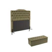 Kit Cabeceira Pollux 140 Modulada Estofada e Calçadeira Sagitarius N-029 Veludo Capuccino Aradecor Kit Cabeceira Pollux 140 Modulada Estofada e Calçadeira Sagitarius N-029 Veludo Capuccino Aradecor