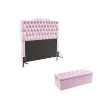 Kit Cabeceira Pollux 140 Para Cama Box de Casal e Calçadeira Sagitarius Z-021 Sued Rosa Bebê Aradecor Kit Cabeceira Pollux 140 Para Cama Box de Casal e Calçadeira Sagitarius Z-021 Sued Rosa Bebê Aradecor