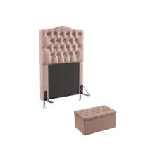 Kit Cabeceira Pollux 90 Solteiro e Calçadeira Sagitarius N-031 Veludo Rosê Claro Aradecor Kit Cabeceira Pollux 90 Solteiro e Calçadeira Sagitarius N-031 Veludo Rosê Claro Aradecor