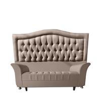 Kit Cabeceira Ponta Curvada E Recamier Com Braço Linho Bege 160