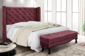 Kit Cabeceira Quarto + Recamier Sofá Divã Chaise 2 Lugares 0,9 M Europe