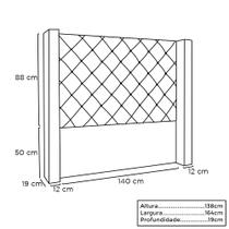 Kit Cabeceira Quarto + Recamier Sofá Divã Chaise 2 Lugares 1,4 M Europe