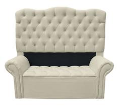 Kit Cabeceira + Recamier Baú Agnes Para Cama Box Casal King 195 Cm - Suede - Sv Decor