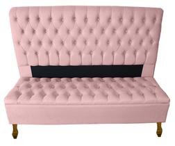 Kit Cabeceira + Recamier Baú Iza De Decoração Para Quarto Tamanho Super King 198Cm - Suede - Sv Decor