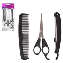 Kit Cabeleireiro Barbeiro Profissional 3 Peças Kit Cabeleireiro Barbeiro Profissional 3 Peças