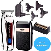 KIT Cabeleireiro KEMEI 2024 + 9164 para cortes detalhados