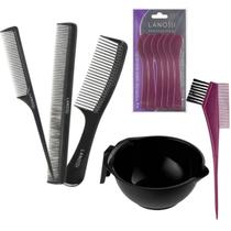 Kit cabeleireiro tigela tinrura pente pincel pintar cabelo